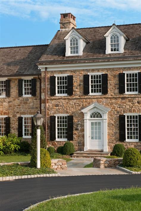 A New Pennsylvania Stone House With A Traditional Front Entrance