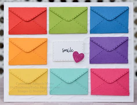 Did You Stamp Today Rainbow Envelopes Stampin Up Snail Dies Diy