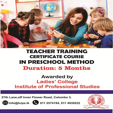 Teacher Training Certificate Course In Preschool Method Lcips