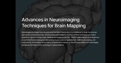 Advances In Neuroimaging Techniques For Brain Mapping
