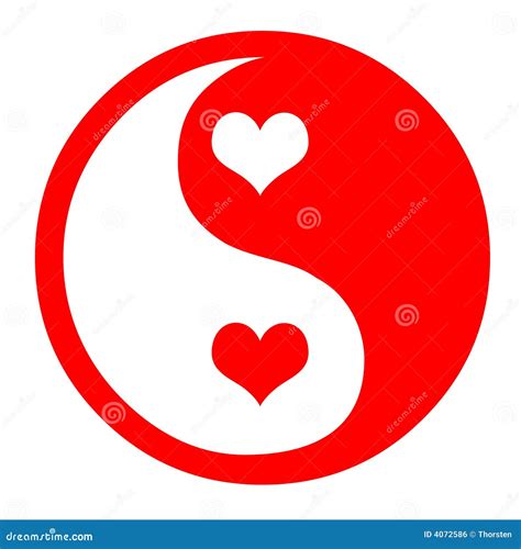 Yin Yang With Hearts Stock Illustration Illustration Of Harmony 4072586