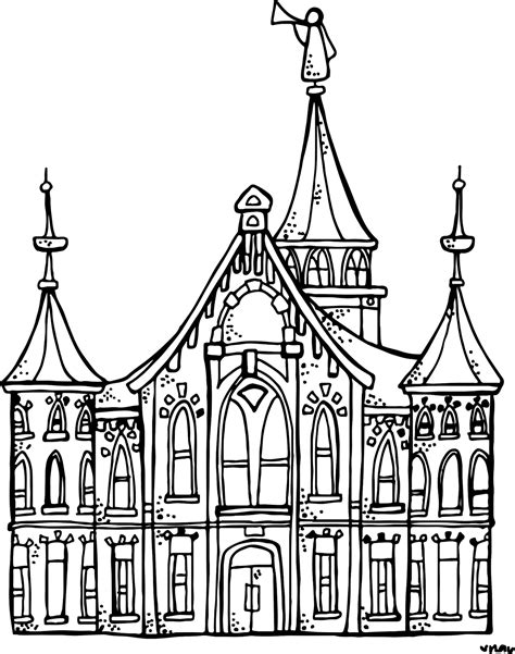 Church Building Coloring Page At Free Printable