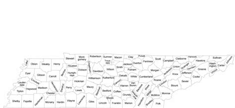 Printable Tennessee County Map