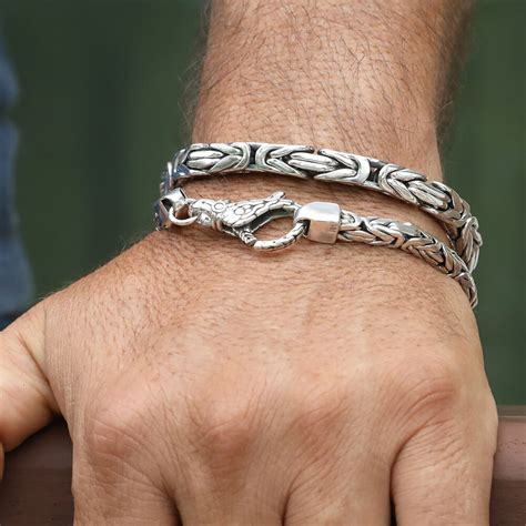 Solid Silver Bracelets For Men 925 5 7mm Size 6 To 9 In Vy Jewelry