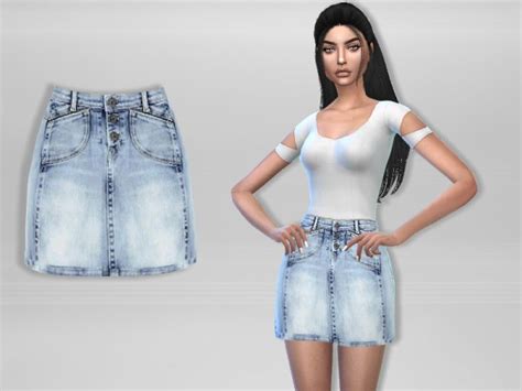 The Sims Resource Denim Skirt By Puresim • Sims 4 Downloads
