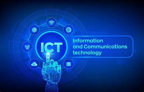 Ict Information And Communication Technology Concept On Virtual Screen Wireless Communication