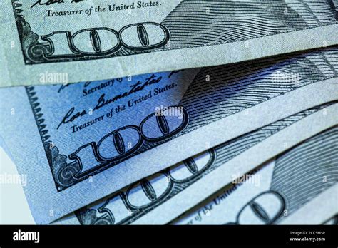 One Hundred Dollar Bill Detail 7 Stock Photo Alamy