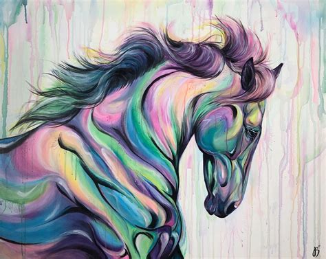 Whimsical Horse Painting Colorful Horse Painting Horse Painting