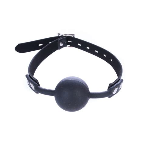 Silicone Gag Open Mouth Gag PU Leather BDSM Bondage Restraints Head Harness Ball Gag S M Slave