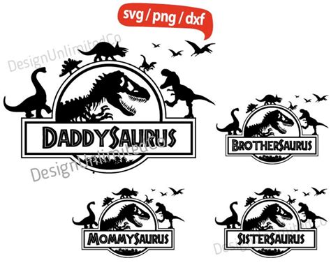 Daddysaurus Svg Brothersaurus Svg Mommysaurus Svg Jurasskicked