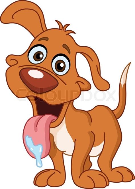 Cute Puppy Drooling Stock Vector Colourbox