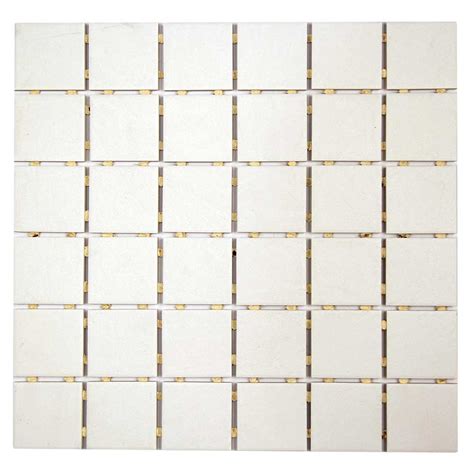 Shore 2x2 White Matte Ceramic Grid Mosaic Tile