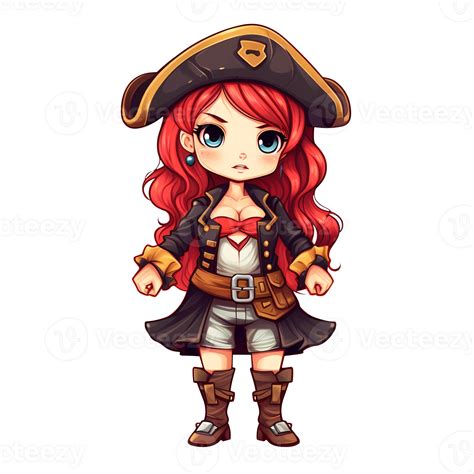 cute pirate girl clipart illustration ai generative 28752710 png