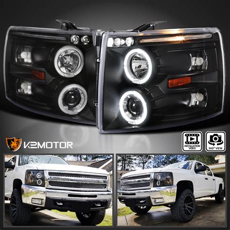 For 2007 2014 Chevy Silverado 150025003500 Led Halo Projector