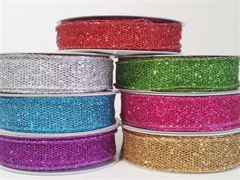 78 Wired Glitter Mesh Ribbon 10 Yards By Starbowdreams On Etsy Mesh