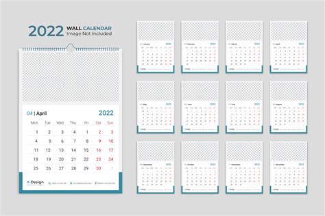 Plantilla De Calendario De Pared 2022 Calendario De Programación