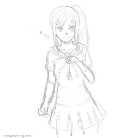 Moments moments moments, current page. Ayano Aishi from Yandere Simulator Coloring Pages - Free ...