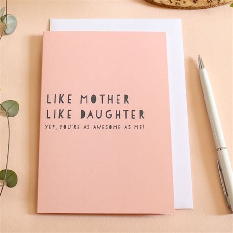 Like Mother Like Daughter Mothers Day Card Etsy