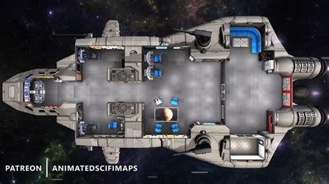 Spaceship Main Level Animated Battle Map Rbattlemaps