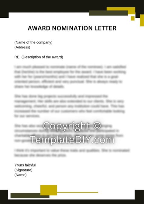 Award Nomination Letter Sample With Examples In Pdf And Word