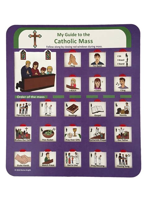 Kids Picture Guide To Catholic Mass With Pull Down Red Window Etsy