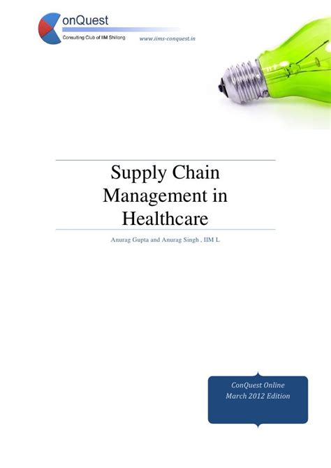 Supply Chain Management In Healthcare