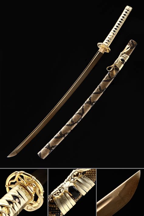 Japanese Sword Handmade Japanese Sword Damascus Steel With Golden