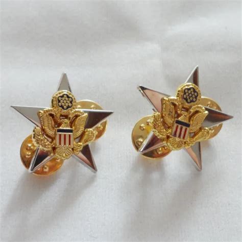 Pair Us Army Rank Insignia Rank Us Army General Staff Rank Badge Pins