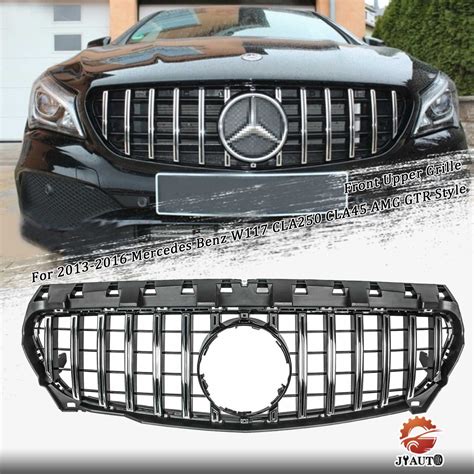 Front Grille Gtr Style Chrome For Mercedes Benz W117 Cla250 Cla45 Amg