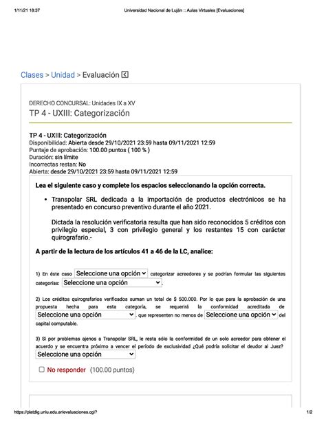 TP 4 Concursos Trabajo práCTICO NÚMERO 4 Sociedades Concursos y