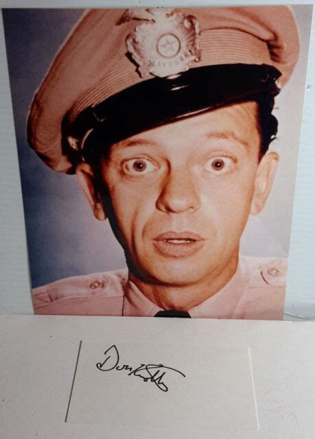 Barney Fife Tv 8x10 Photo W Signed Index Card By Don Knotts Lhau 240