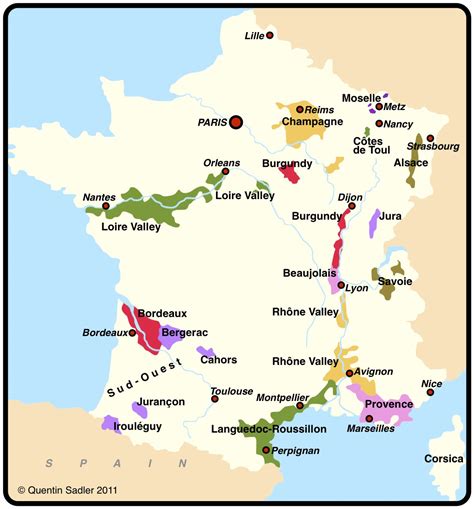 Vinkarta Frankrike