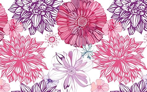 Descargar Fondos De Pantalla Violeta Patrón Floral Fondo Con Flores