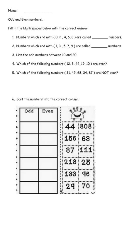 Odd And Even Numbers Interactive Worksheet Scientific Notation