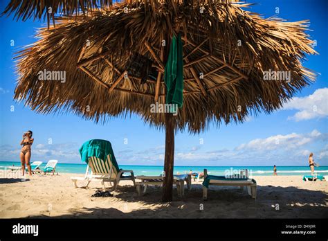 Varadero Beach Mantanzas Cuba Woman In Bikini Taking Pictures By A