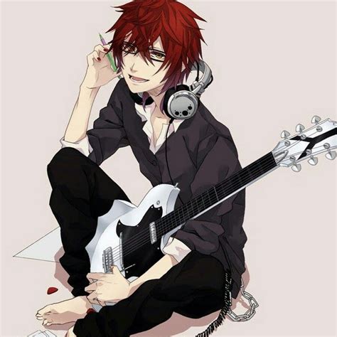 White Guitar Sexy Anime Guys Anime Music Anime Guys