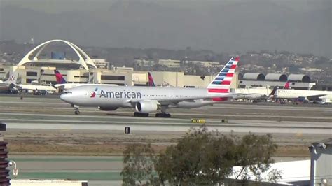 American Airlines 777 200 Landing And Air France A380 Landing Youtube