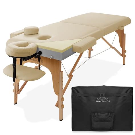 Saloniture Professional Memory Foam Folding Massage Table Portable With Carrying