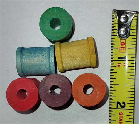 Color Wooden Spools 34 Bag Of 5