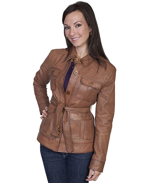 Scully Womens Belted Lamb Leather Jacket Boot Barn