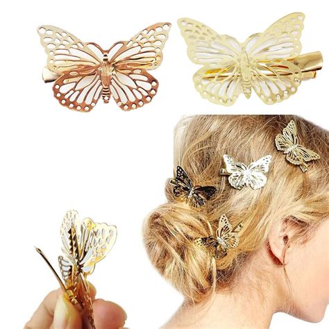 Amazon Com Women Lady Girls Bridal Butterfly Hairclip Beautiful Colorful Butterflies Hairclips