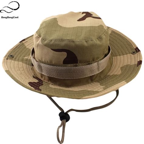 Military Camouflage Bucket Hats Jungle Camo Fisherman Hat Wide Brim Sun