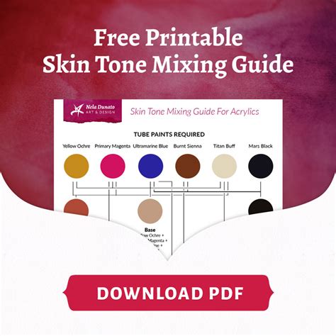 How I Paint Skin Tones In Acrylic Free Printable Pdf Mixing Guide