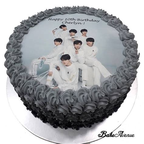 Check out the many cute photos we have of the very uniquely designed cake decorated with all 7 of his multiple personas, as well as the gift that gives a clue to the baby's gender. Bts edible image cake, Food & Drinks, Baked Goods on Carousell