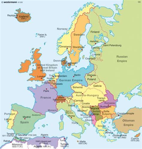 Diercke Weltatlas Kartenansicht Europe Before World War One 1914
