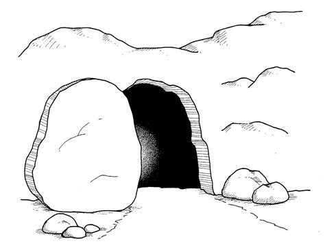 Open Tomb Clip Art Jesus Is Risen Empty Tomb Coloring Page Empty
