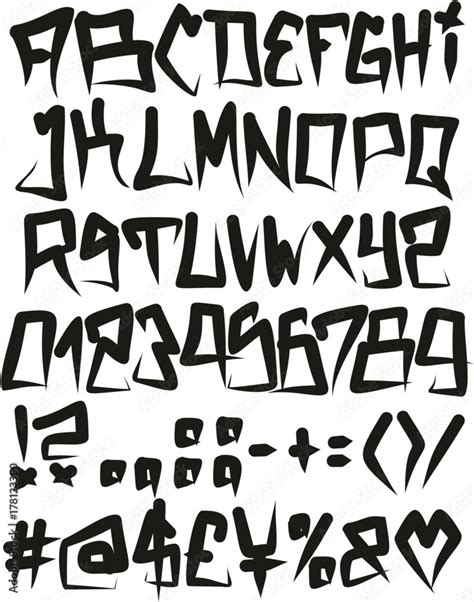 Horror Graffiti Fat Cap Freehand Vector Font With Uppercase Letters