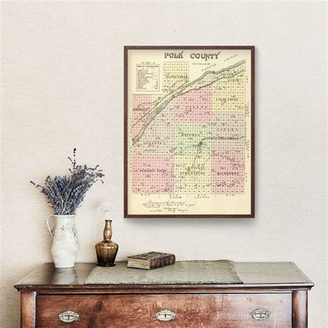 Vintage Map Of Polk County Nebraska 1885 By Teds Vintage Art