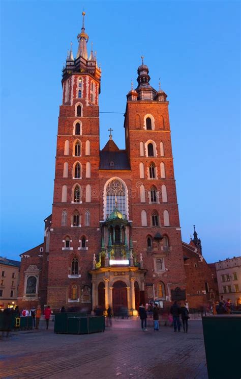 St Mary S Basilica Krakow Poland Stock Image Image Of Market