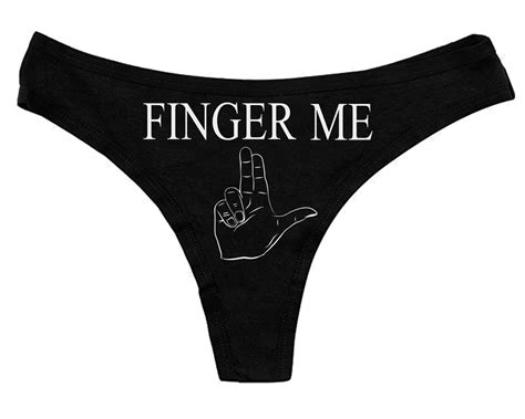 Finger Me Thong Pantiesblack Sexy Thong Etsy